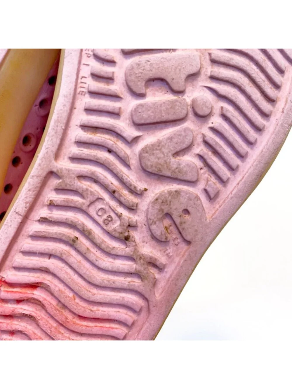 Native Jefferson Pink/Cream Slip on Waterproof Shoes, size 8